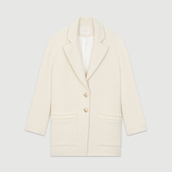 Maje belt tweed jacket - Picture 3 of 8